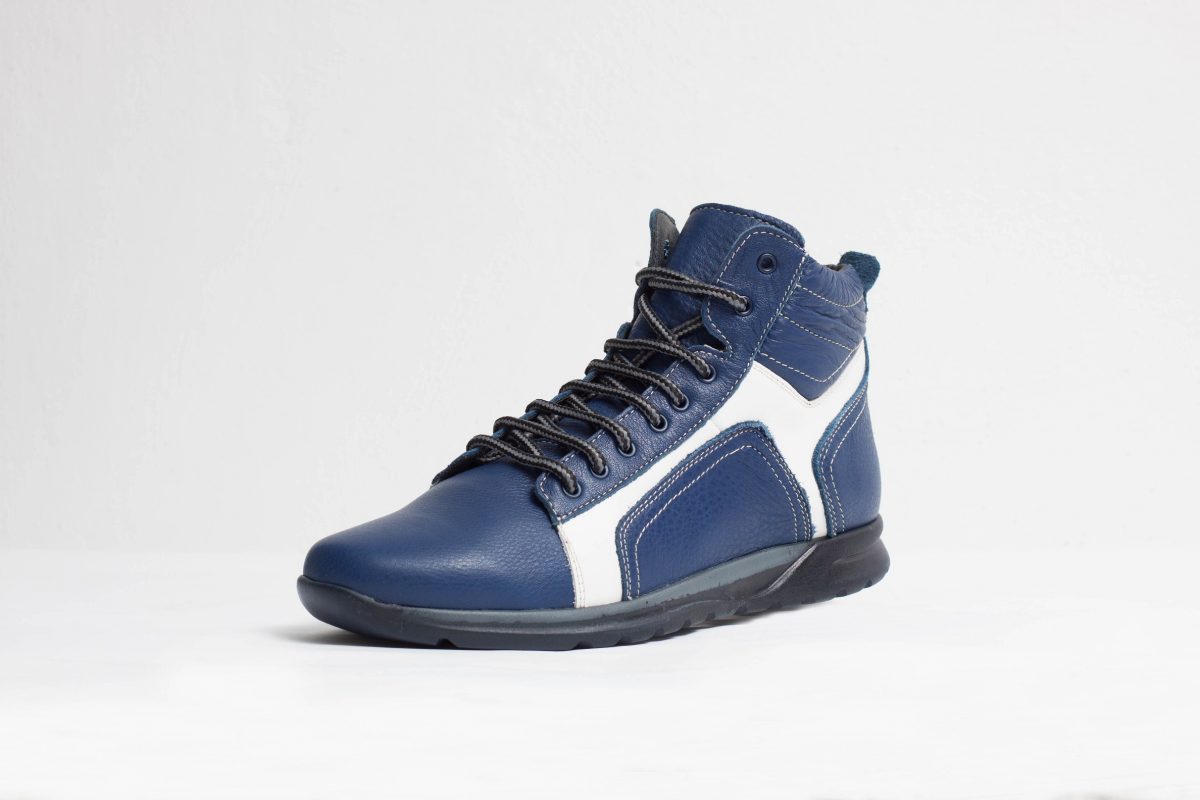 Pantofi sport piele naturala culoare: alb si albastru de la Vicoveanu incaltaminte piele cod:1230